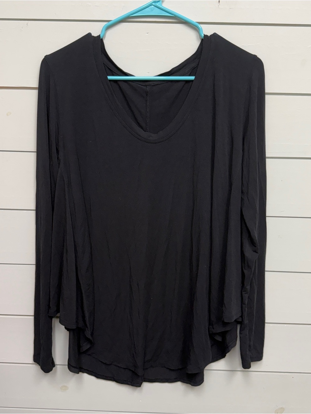 Lululemon long‎ sleeve black stretchy tunic shirt women's size 12
